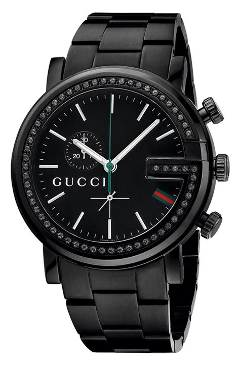 gucci men's swiss made g chrono black ceramic bracelet watch|Gucci bracelet watches for women.